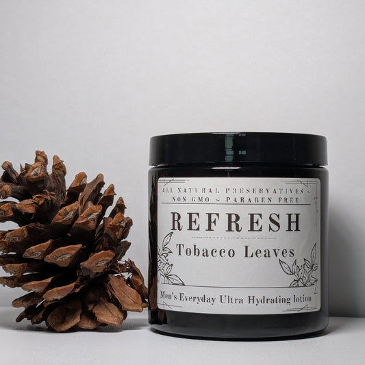 Men's Natural Scented Lotion: Tobacco Leaves(8oz)